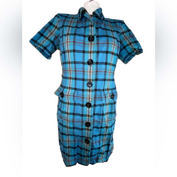 Pendleton Plaid Button Shirt Dress Short Sleeve - Picture 1 of 13